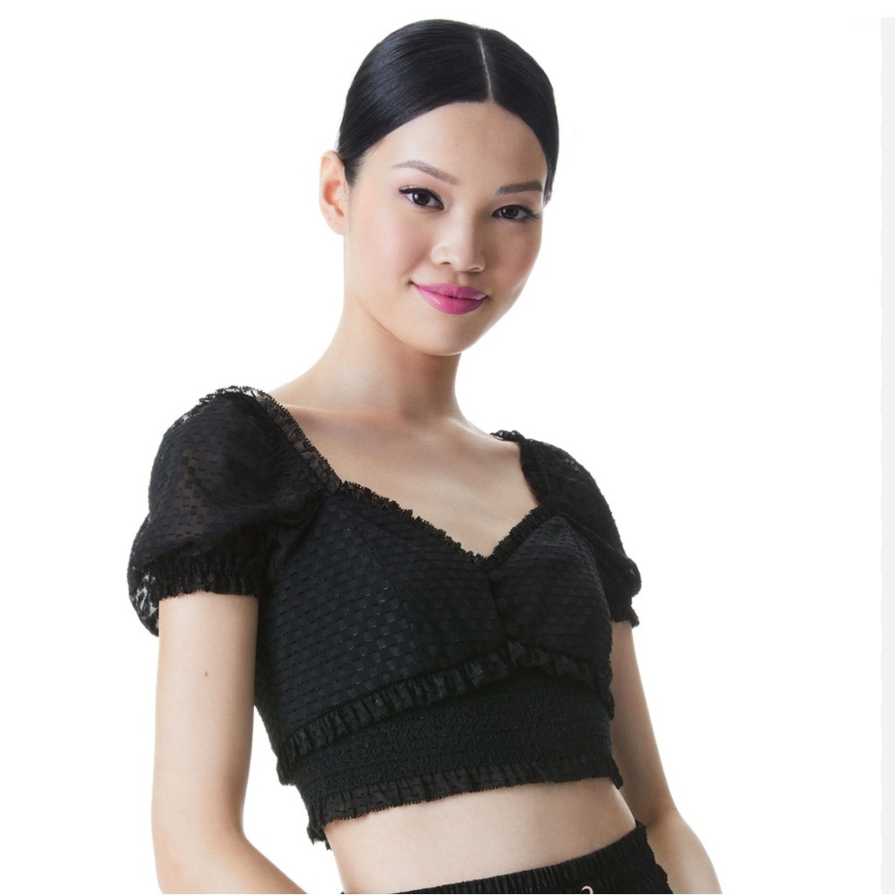 Alice + Olivia Rianna Puff Sleeve Crop Top NWOT